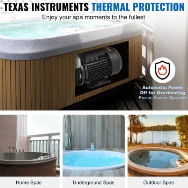 Spa & Udendørsbad^Spa pumpe, dobbelt hastighed, 56-ramme, 2" port, 90° roterende interface, TÜV certificeret