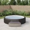 New Spabænke med hynder 2 stk. - Polyrattan grå | Farve: Grå | Størrelse: N/A Spa & Udendørsbad