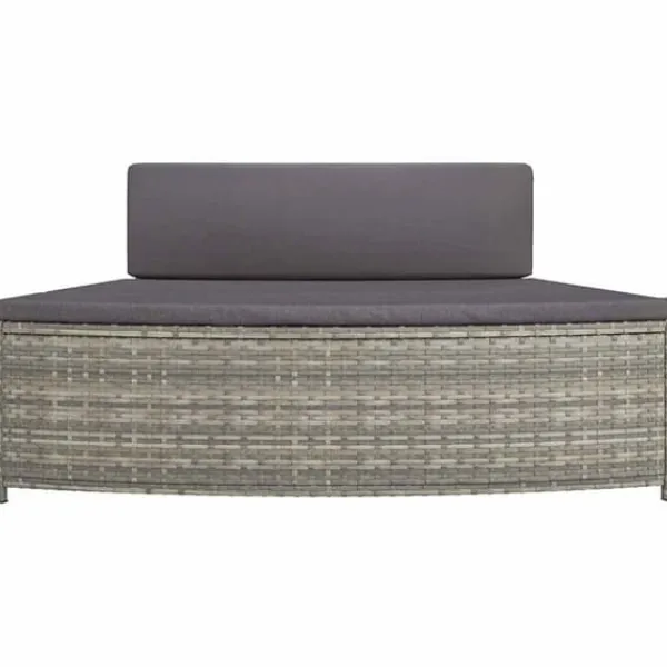New Spabænke med hynder 2 stk. - Polyrattan grå | Farve: Grå | Størrelse: N/A Spa & Udendørsbad