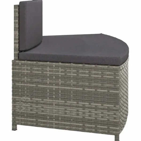 New Spabænke med hynder 2 stk. - Polyrattan grå | Farve: Grå | Størrelse: N/A Spa & Udendørsbad
