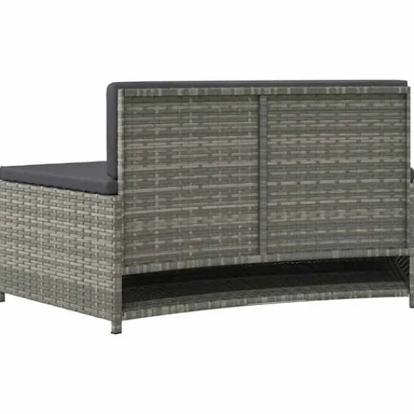 New Spabænke med hynder 2 stk. - Polyrattan grå | Farve: Grå | Størrelse: N/A Spa & Udendørsbad