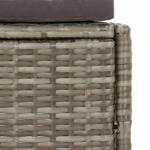 New Spabænke med hynder 2 stk. - Polyrattan grå | Farve: Grå | Størrelse: N/A Spa & Udendørsbad