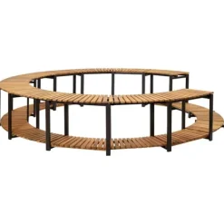 Online Spaomkrans i massivt akacietræ - Elegant tilbehør til spabad | Størrelse: 273x53 cm | Farve: Naturlig træfinish Spa & Udendørsbad
