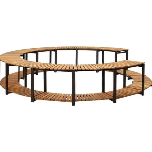 Online Spaomkrans i massivt akacietræ - Elegant tilbehør til spabad | Størrelse: 273x53 cm | Farve: Naturlig træfinish Spa & Udendørsbad