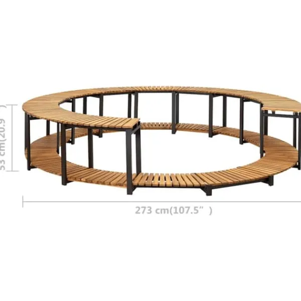 Online Spaomkrans i massivt akacietræ - Elegant tilbehør til spabad | Størrelse: 273x53 cm | Farve: Naturlig træfinish Spa & Udendørsbad