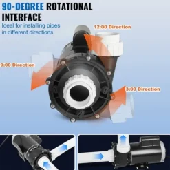 Hot Spa-pumpe med 2 hastigheder, 1600W, 39 M³/h, 15 M/400W, 19 M³/h, anti-lækage, overophedningsbeskyttelse, til hjemme- og udendørs spa. Spa & Udendørsbad