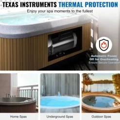 Hot Spa-pumpe med 2 hastigheder, 1600W, 39 M³/h, 15 M/400W, 19 M³/h, anti-lækage, overophedningsbeskyttelse, til hjemme- og udendørs spa. Spa & Udendørsbad