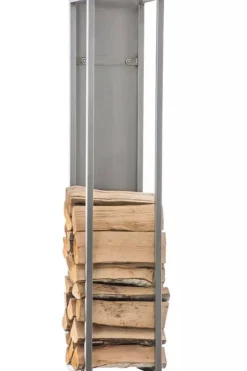Spark 120cm Stainless Steel Metal Firewood Rack for Indoor/Outdoor Use, 25x25cm Tilbehør Til Brændeovne & Pejse