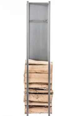 Spark 120cm Stainless Steel Metal Firewood Rack for Indoor/Outdoor Use, 25x25cm Tilbehør Til Brændeovne & Pejse