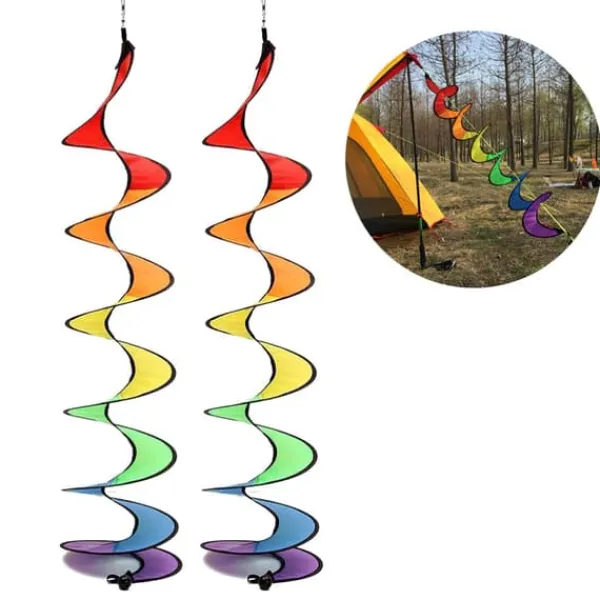 Spiral Rainbow Vindstrimmel Vindmølle Farverig Vindklokke til Have Hjem Udendørs Camping Telt Dekoration Vinddekoration