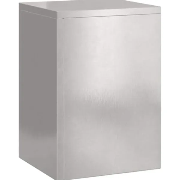 Outlet Sæt af 3 stilfulde planteholdere i rustfrit stål | Størrelse: 24x24x75 cm | Farve: Sølv Krukker & Plantebeholdere