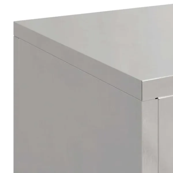 Outlet Sæt af 3 stilfulde planteholdere i rustfrit stål | Størrelse: 24x24x75 cm | Farve: Sølv Krukker & Plantebeholdere