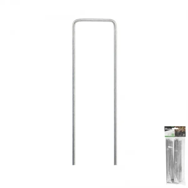 Haveduge^Sæt med 5 produkter. Galvaniseret metalstift i form af "U" bredde 3cm / højde 20cm