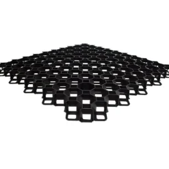 Havedekorationer^Sæt med 4 produkter. Plastbelægningssten MULTI GRID sort, højde 40 mm / 600x600 mm