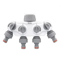 Hot Sæt med 2 produkter. WHITE LINE SOLID 4-vejs manifold med 1 "eller 3/4" haneventiler Vanding