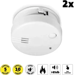 Sale Sæt med mini-røgalarmer (2 stk.) Alecto SA-102 Røg- & Kulmonoxiddetektorer