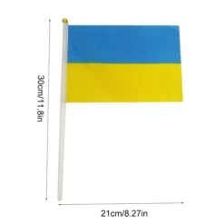 Flag & Vindposer^100st Ukraina Handhållna Flaggor 21*30cm Ukrainska nationella Mini Stick Flaggor Fest Festival Parader Fester Dekor