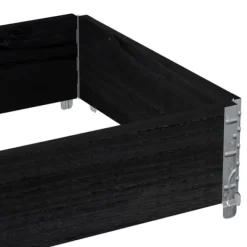 Plantningsbænke^Stabelbar plantekasse i massivt fyrretræ - Foldbar og robust | Størrelse: 80x60 cm | Farve: Sort