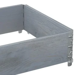 Clearance Stabelbar plantekasse i massivt fyrretræ - Højbed | Størrelse: 80x60 cm | Farve: Grå Plantningsbænke