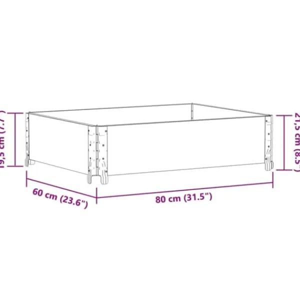 Clearance Stabelbar plantekasse i massivt fyrretræ - Højbed | Størrelse: 80x60 cm | Farve: Grå Plantningsbænke