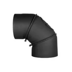 New Stahl System Sort justerbar albue 0-90° 150mm KOL 150/90 Tilbehør Til Brændeovne & Pejse