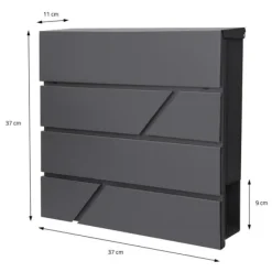 Clearance Standerbrevkasse med avisrum 37x37x11 cm antracit rustfrit stål ML-design Postkasser & Brevindkast