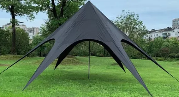 Sale Star Tent 10m Diameter, 3.8m Height, Black Polyester, Waterproof, Tear-resistant, Durable, Weatherproof - Ideal for Events Telte & Lysthuse