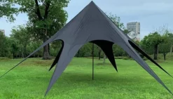 Sale Star Tent 10m Diameter, 3.8m Height, Black Polyester, Waterproof, Tear-resistant, Durable, Weatherproof - Ideal for Events Telte & Lysthuse