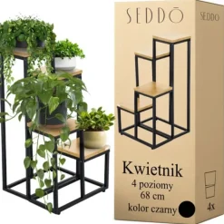 Stående blomsterstativ i flere niveauer til blomster og planter, industrielt rustikt 68 Plantestativer