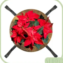Krukker & Plantebeholdere^Stående metal blomsterstander, træ loft, høj, 62 cm, blomsterstander, planter