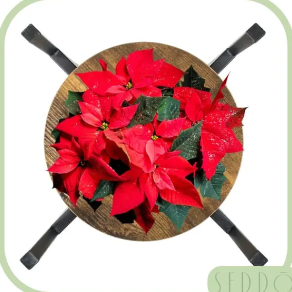 Krukker & Plantebeholdere^Stående metal blomsterstander, træ loft, høj, 62 cm, blomsterstander, planter
