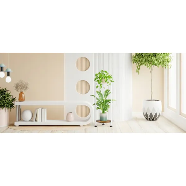 New STÅENDE METAL TÅRN BLOMSTERBED loft rundt plantestativ træ Plantestativer