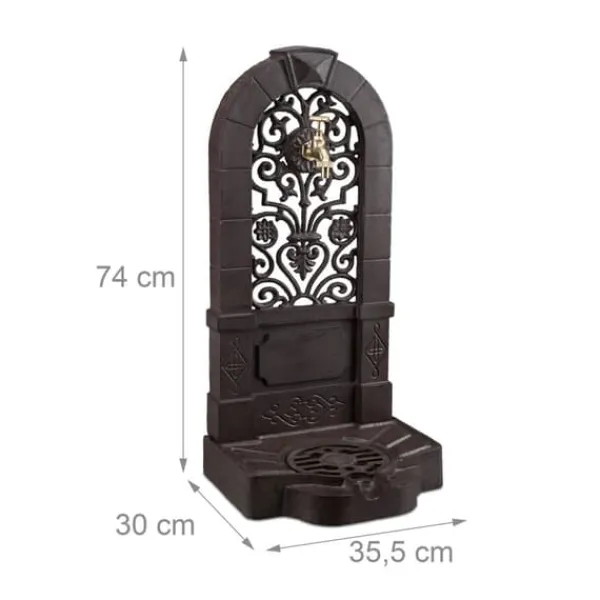Outlet Stående springvand, 74x35,5x30 cm, brun Springvand & Damme