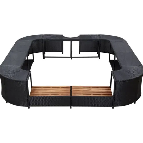 Online Stilfuld omkrans til spabad - Polyrattan | Størrelse: 268x268x55 cm | Farve: Sort Pool- & Spatilbehør