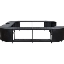 Online Stilfuld omkrans til spabad - Polyrattan | Størrelse: 268x268x55 cm | Farve: Sort Pool- & Spatilbehør