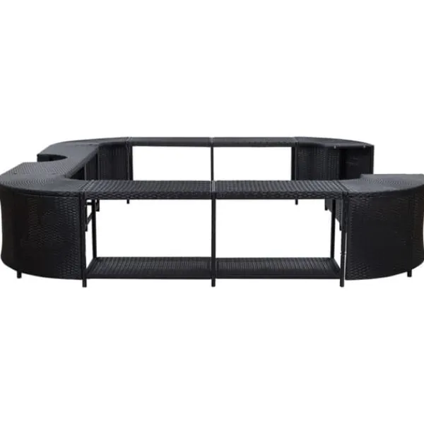 Online Stilfuld omkrans til spabad - Polyrattan | Størrelse: 268x268x55 cm | Farve: Sort Pool- & Spatilbehør