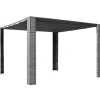 Hot Stilfuld pavillon med tag i polyrattan - Udendørs skygge | Farve: Grå | Størrelse: 300x300x220 cm Buer, Spalier, Lysthuse Uden Tag