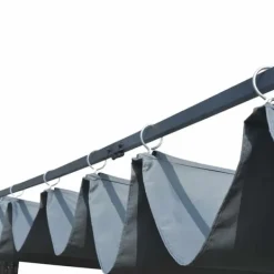 Hot Stilfuld pavillon med tag i polyrattan - Udendørs skygge | Farve: Grå | Størrelse: 300x300x220 cm Buer, Spalier, Lysthuse Uden Tag