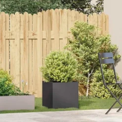 Krukkeplanter Indendørs^Stilfuld plantekasse i koldvalset stål - Højbed | Farve: Sort | Størrelse: 40x40x40 cm