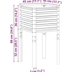 Stål plantekasse til haven - Vejrbestandig Blomsterkasse | Størrelse: 45x45x88 cm | Farve: Brun Krukker & Plantebeholdere