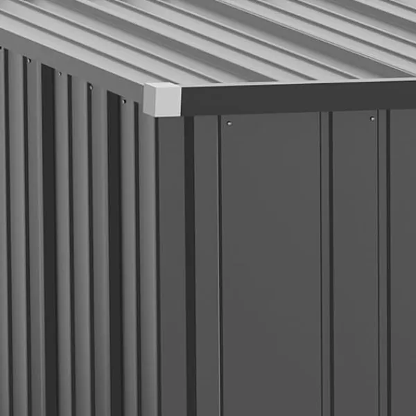 Stålskur 1,34 m², aflåseligt pulpettag, 161,5×94,5×196 cm, sort Skure, Garager & Carports