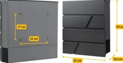 Online Stor postkasse til breve på porten, hegn, antracit, aviskiosk, loft Postkasser & Brevindkast
