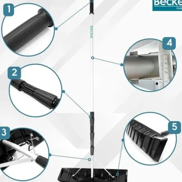 Discount Stor teleskopisk sneskovl tag snerydning aluminium 600cm Snerydning