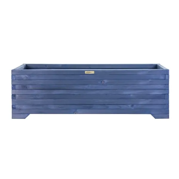 Krukker & Plantebeholdere^Stor træplantekasse 120x35x40cm Greenspot til terrasse, altan og have - Massiv træplantekasse - Stor haveplantekasse lavet af træstammer til blomster, | CDON