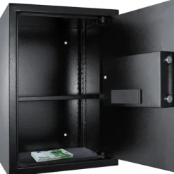 Pengeskabe^Stort elektronisk pengeskab 50x35x34 + 4 batterier - sort