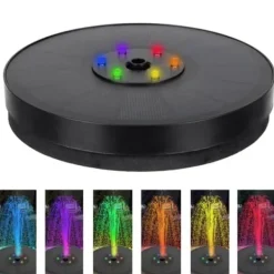 Springvand & Damme^Stort solcelledrevet springvand | Batteri og RGB belysning | 16 cm