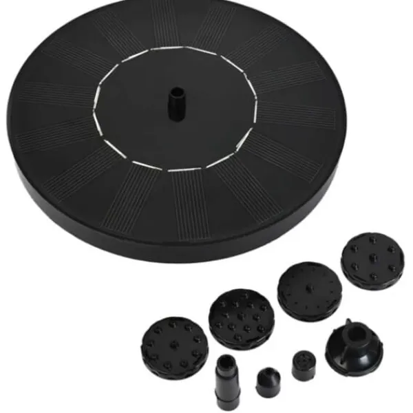 Outlet Stort solcelledrevet springvand med batteri og belysning 16cm Springvand & Damme