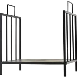 Clearance Stove Holz Regal til indendørs brug, 44,5 x 33 x 46,5 cm, med håndtag, til Brännholz, metal, sort Tilbehør Til Brændeovne & Pejse
