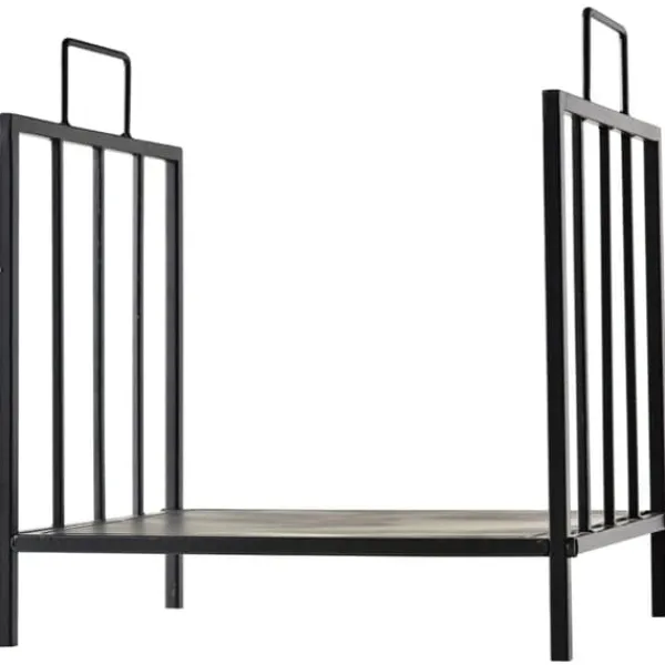 Clearance Stove Holz Regal til indendørs brug, 44,5 x 33 x 46,5 cm, med håndtag, til Brännholz, metal, sort Tilbehør Til Brændeovne & Pejse