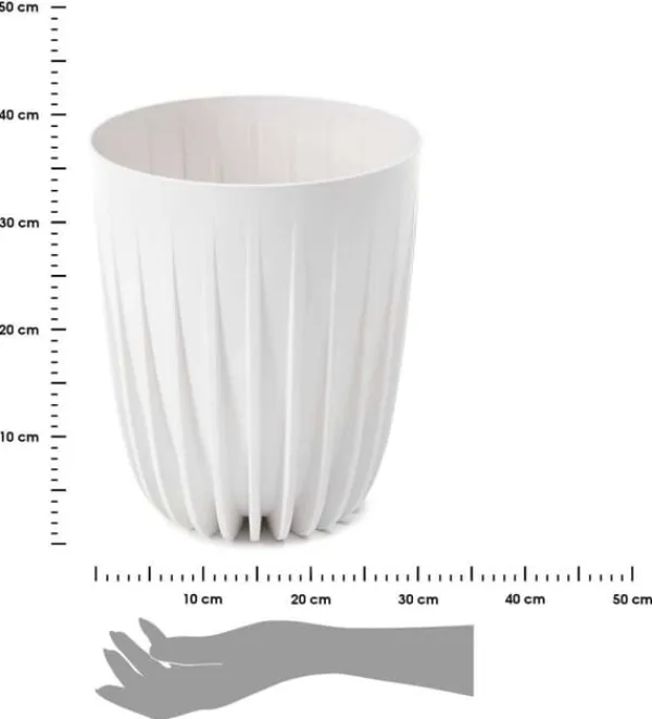 Outlet Strippet ECO Recycling Urtepotte Hvid Krukker & Plantebeholdere